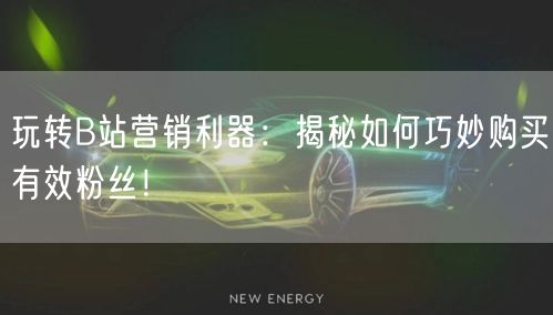 玩转B站营销利器：揭秘如何巧妙购买有效粉丝！