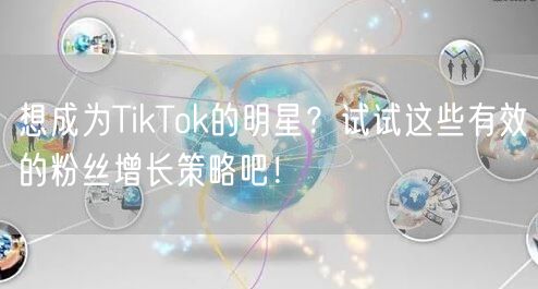 想成为TikTok的明星？试试这些有效的粉丝增长策略吧！