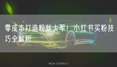 零成本打造粉丝大军！小红书买粉技巧全解析