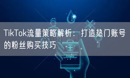 TikTok流量策略解析：打造热门账号的粉丝购买技巧