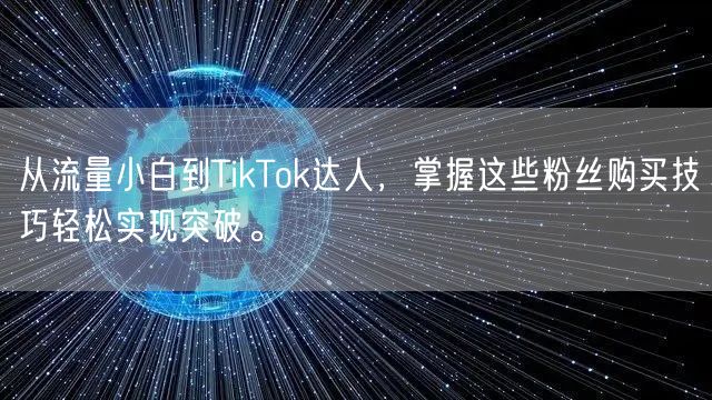 从流量小白到TikTok达人，掌握这些粉丝购买技巧轻松实现突破。