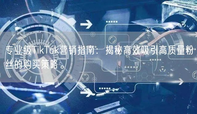 专业级TikTok营销指南：揭秘高效吸引高质量粉丝的购买策略。