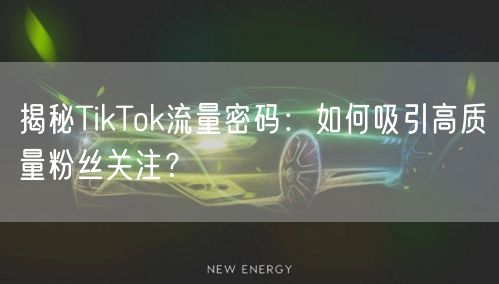 揭秘TikTok流量密码：如何吸引高质量粉丝关注？