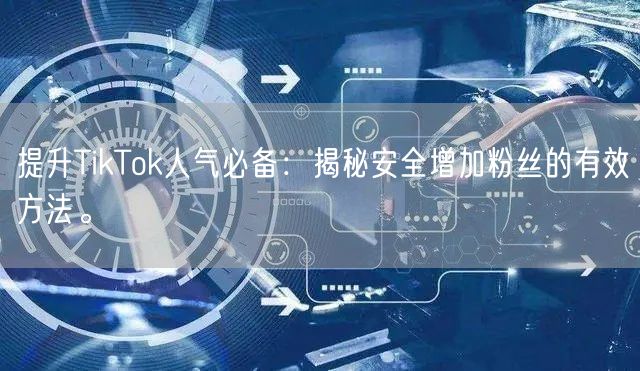 提升TikTok人气必备：揭秘安全增加粉丝的有效方法。