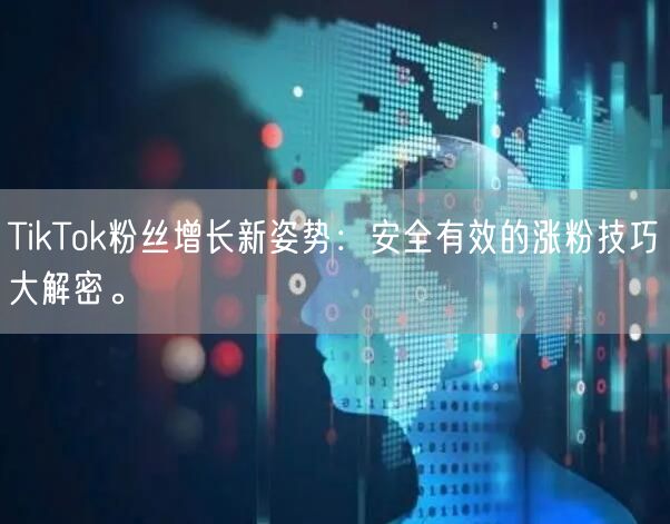 TikTok粉丝增长新姿势：安全有效的涨粉技巧大解密。