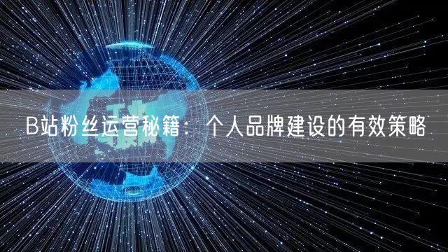 B站粉丝运营秘籍：个人品牌建设的有效策略