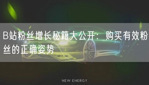 B站粉丝增长秘籍大公开：购买有效粉丝的正确姿势