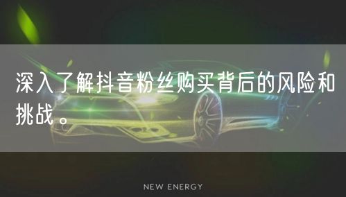 深入了解抖音粉丝购买背后的风险和挑战。