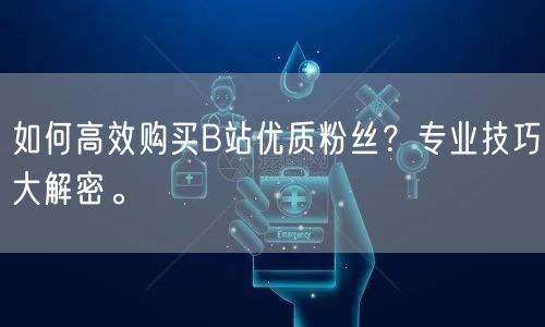 如何高效购买B站优质粉丝？专业技巧大解密。