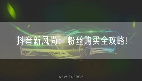 抖音新风尚：粉丝购买全攻略!