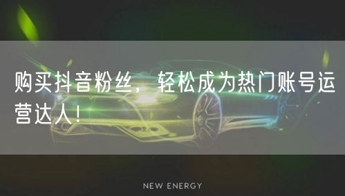 购买抖音粉丝，轻松成为热门账号运营达人！