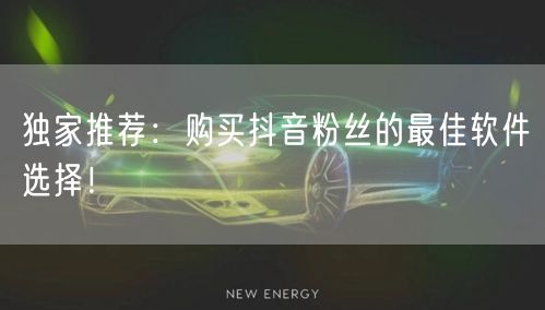 独家推荐：购买抖音粉丝的最佳软件选择！