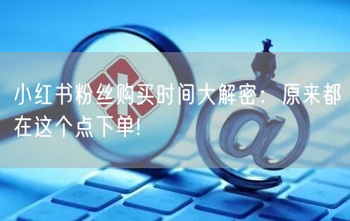 小红书粉丝购买时间大解密：原来都在这个点下单!