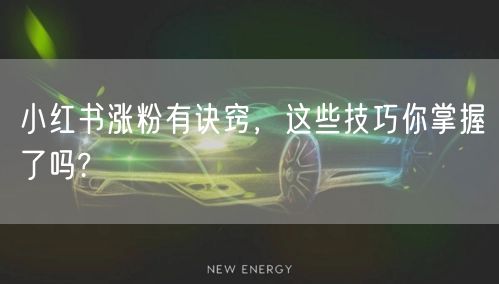 小红书涨粉有诀窍，这些技巧你掌握了吗?