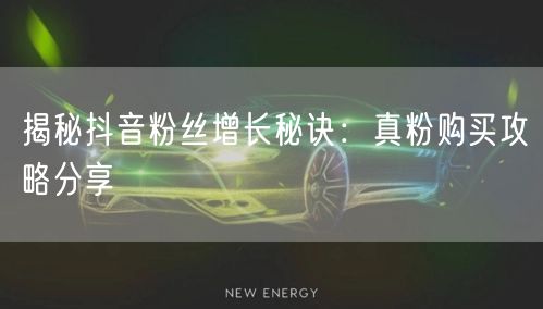 揭秘抖音粉丝增长秘诀：真粉购买攻略分享