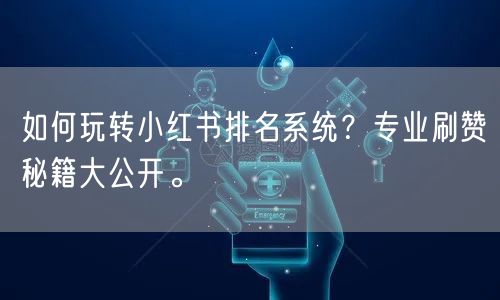 如何玩转小红书排名系统？专业刷赞秘籍大公开。
